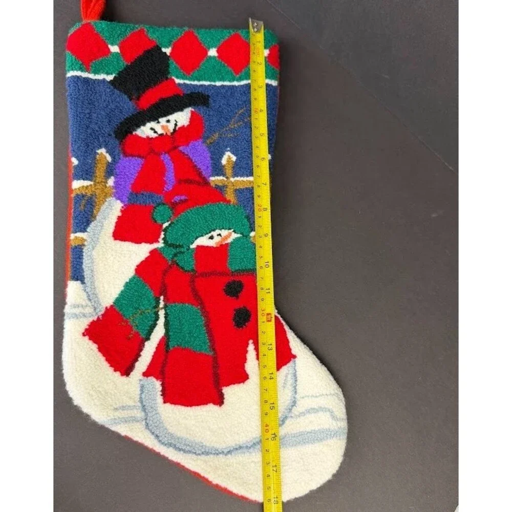 Hooked Snowman 18 Inch Christmas Stocking
